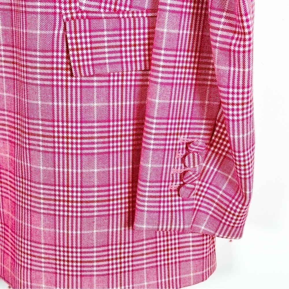 Just Female Maxime Single Breasted Pink Check Plaid Blazer Size S NWT $239 - Picture 10 of 13